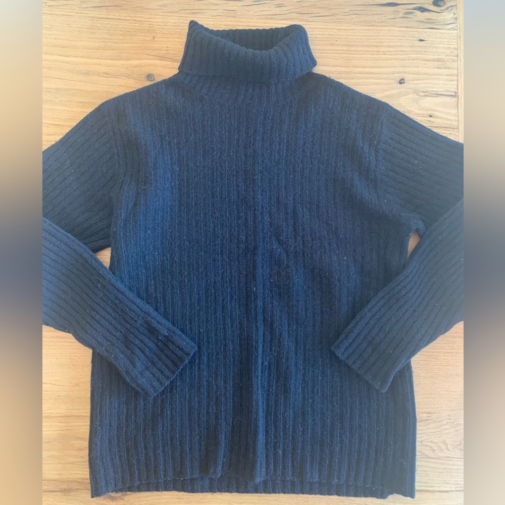 Hudson’s Turtleneck Sweater Black Wool Men’s Size XL Preowned